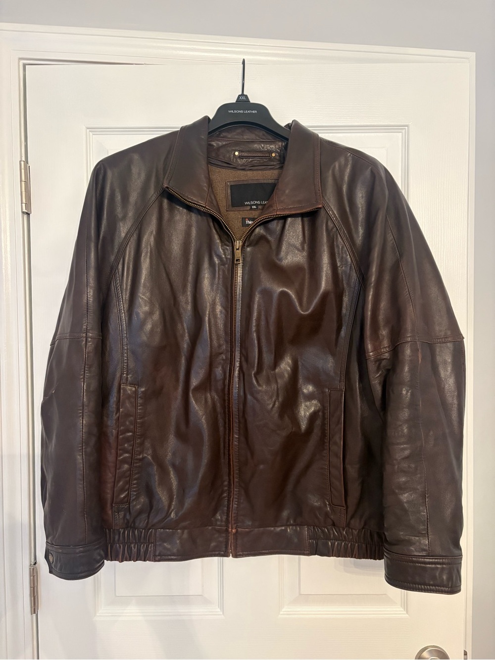Wilsons Leather Dark Brown Men's Leather Bomber Jacket